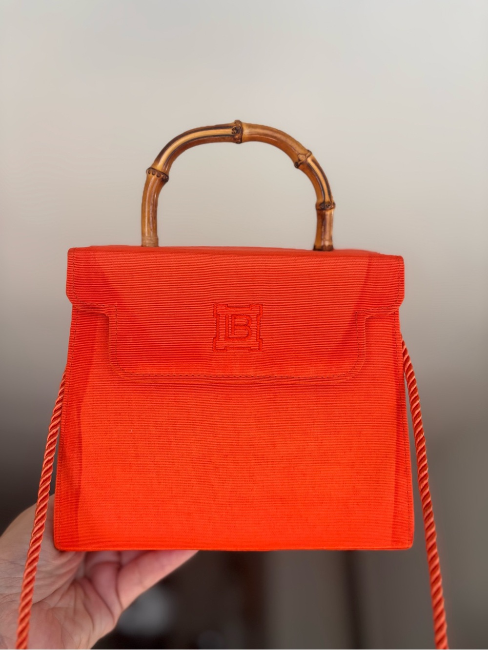 Vintage 90s! Laura Biagiotti! Bamboo handle